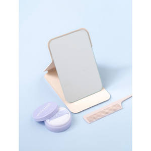 Marfil cubierta soporte maquillaje espejo cuadrado con tamaño mediano - Product Image 1