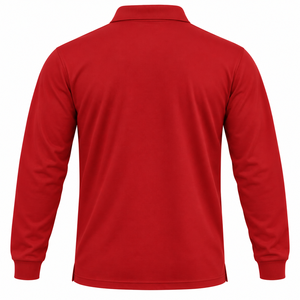 Polo Rojo de Manga Larga para Hombre, 100% Poliéster, Secado Rápido, Tejido Transpirable, Jersey Deportivo Informal para Cricket - Product Image 2