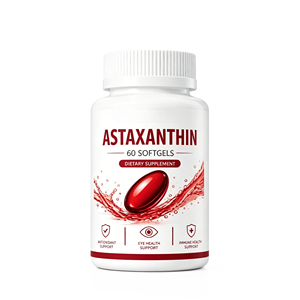 Gélules d'astaxanthine 12 mg, 60 unités, 100 % pur supplément d'astaxanthine issue de microalgues, soutien pour la santé de la peau et des yeux, fabricant OEM - Product Image 1