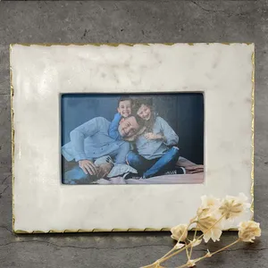 Luxury White Marble Photo <b>Frame</b> Handmade Natural Stone Picture <b>Frame</b> for Home Decor, Office Desk Display & Gifts - Product Image 2
