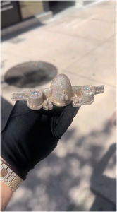 เครื่องประดับ CONCEPTION จี้รูปเครื่องบินเงินแท้ 925 ชุบทองคำขาวประดับเพชร VVS มอยส์ซาไนต์ - Product Image 3