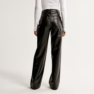 กางเกงคาร์โก้หนังขายาวทรงหลวมเอวสูงคุณภาพดีสำหรับผู้หญิง สไตล์สตรีทแวร์ - Product Image 4