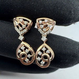 9K Rose Gold Round Diamond <b>Earrings</b> | 0.37 CT | Lab Grown & Natural Diamonds - Product Image 6