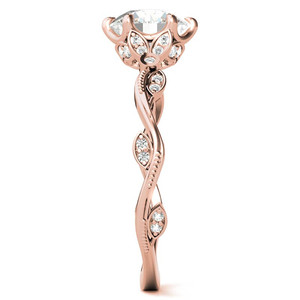 Anillo de compromiso de lujo de oro de 18k con diamante cultivado en laboratorio, diseño de hoja redonda con 6 puntas, para mujeres y niñas, ideal para fiestas. - Product Image 3