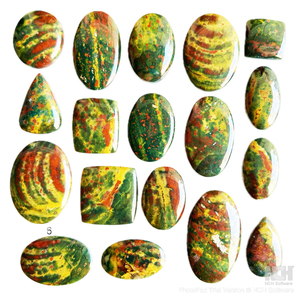 Natural Blood Stone Cabochon Mixed Shapes Size Green Red Yellow Polished Gemstone For Jewelry Making - Product Image 2