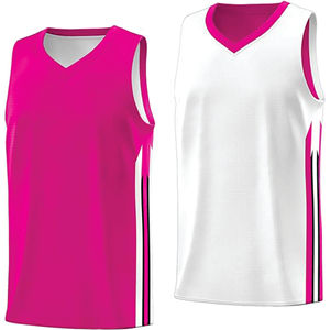 Maillot de basketball réversible à col en V, personnalisé OEM, séchage rapide, imprimé, pour hommes, prix d'usine - Product Image 3