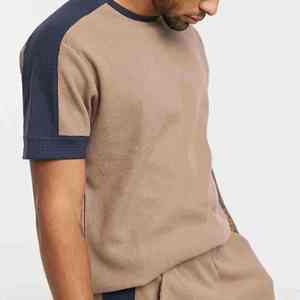 Ensembles courts d'été pour hommes, deux pièces, vente en gros, respirants, design color block, décontractés, légers, tenue d'été très prisée pour hommes - Product Image 2