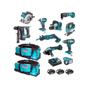 18V Cordless Power <b>Tool</b> Combo <b>Kit</b> Heavy Duty Lithium Ion Construction Equipment Set - Product Image 1