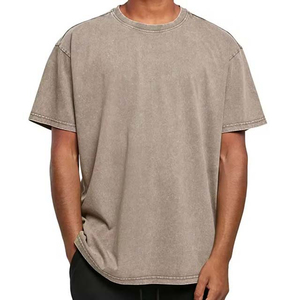 Camiseta de algodón de punto de color liso para hombre, de manga corta, cuello redondo, corte casual, teñido liso, longitud regular - Product Image 6
