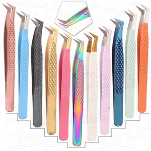 Pinzas de extensión de pestañas personalizadas de oro rosa Fácil agarre Fibra de volumen de acero inoxidable Fabricante al por mayor de pestañas - Product Image 4