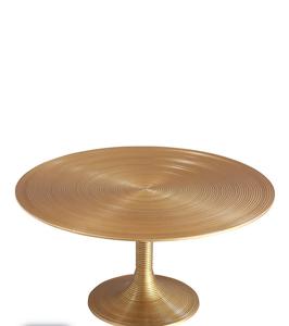 Table basse ronde en laiton avec design côtelé, style moderne du milieu du siècle, décoration de salon, meuble d'appoint intérieur - Product Image 3