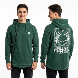 Sudadera con capucha para hombre, verde eléctrico, con lavado ácido, estampado gráfico mecánico de corazón cibernético en la espalda, estilo streetwear, oversize y desgastada - Product Image 6