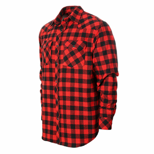 Plaid Flannel <b>Shirt</b> For Adult Slim Fit Cotton <b>Polyester</b> Thick Black Red Autumn Winter Button Down Vintage Men's Flannel <b>Shirt</b> - Product Image 3