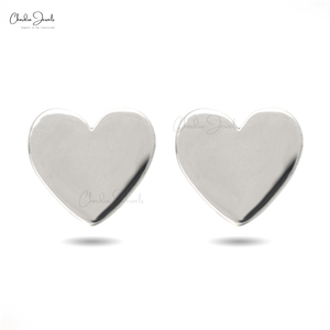 ต่างหูเงินแท้ 925 รูปหัวใจชุบทองคำขาวสำหรับผู้หญิง ต่างหูแบบเรียบหรูสำหรับใส่ทุกวัน - Product Image 2