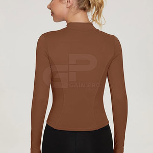 Premium Women <b>Yoga</b> <b>Jacket</b> Quick Dry Soft Touch Material Long Sleeve Slim Fit Zippered Sports <b>Jacket</b> For <b>Yoga</b> - Product Image 4