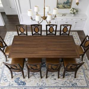 Luxury Handcrafted Solid Wood 6 Seater Dining <b>Table</b> Set Ornate Carved Base Premium Glass <b>Top</b> <b>Decor</b> - Product Image 1