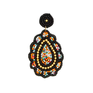 Boucles d'oreilles en perles de rocaille brodées à la main géométriques plaquées or bijoux de vacances pour femmes boucles d'oreilles de noël unisexe d'Inde - Product Image 1