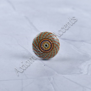 Colorful Handpainted Ceramic Knobs Set of <b>6</b> for Cabinets, <b>Drawers</b>, and Furniture by Axiom Home Accents - Product Image 4