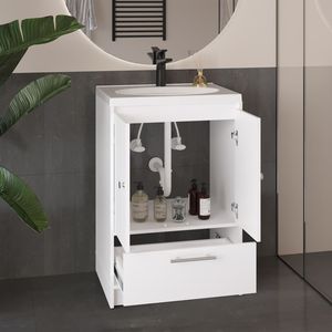 Meuble de salle de bain Madison blanc avec deux portes et deux tiroirs - Product Image 5