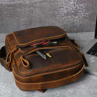 Tas Selempang Kulit Asli Berkualitas Tinggi Buatan Tangan Gaya Barat, Kulit Full Grain, Rattan, Penutup Ritsleting, Tahan Air, Vintage, Model Saddle