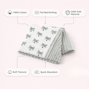 Couverture pour enfants en tricot doux, 50% coton, 50% micro-poly, écologique, quatre saisons, 70x100 cm |   Lit plat léger et confortable pour un usage quotidien - Product Image 5