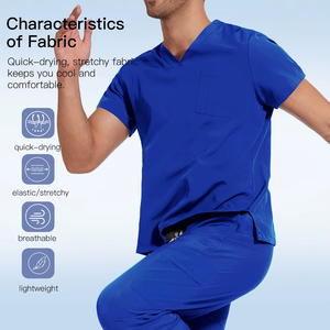 Ensemble de Blouse et Pantalon d'Infirmière en Tissu Doux Premium Écologique, Sans Coutures, à Détection par Aiguille, Couleur et Design Personnalisables, Uniformes Médicaux - Product Image 3