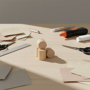 Cylindre en bois Ilan 25x30mm 4 pièces Fournitures d'artisanat - Product Image 2