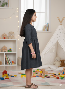 Tunique en coton Kantha à rayures imprimées pour enfants, style ethnique décontracté, confortable pour le quotidien, tenue pour filles, vente en gros - Product Image 2