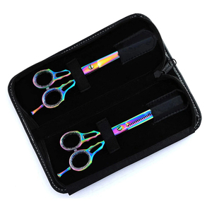 Tijeras Profesionales de Peluquería para Cortar y Entresacar Cabello, Mango de Acero Inoxidable, Dientes Planos, Herramienta de Belleza, Tijeras de Peluquería Afiladas - Product Image 4