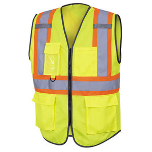 High Visibility Reflective Tape Front Pocket Vest Jacket Construction Worker Safety Work Clothing Night Duty Security Vest - Product Image 5