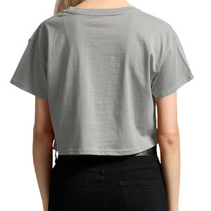Camiseta Corta Blanca Informal para Mujer, Lisa, Personalizable, para Uso Diario, Ligera, de Algodón, Manga Corta, Cuello Redondo - Product Image 5