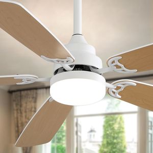 Modern 52-Inch Indoor <b>Ceiling</b> <b>Fan</b> with Dimmable 6-Speed Wind 5 Wood Blades <b>Remote</b> <b>Control</b> Reversible DC Motor and LED Light - Product Image 5