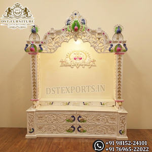 Indian Golden Pooja <b>Mandir</b> for Home Buy Traditional Gold Plated Pooja <b>Mandir</b> Buy Beautiful Indian Temple Home Indian Temple USA - Product Image 5