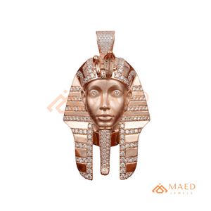 Collar de Lujo con Colgante de Faraón en Oro Rosa, Estilo Hip Hop, con Moissanita y Diamantes, Joyería Urbana para Raperos - Product Image 6