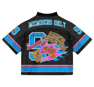 High Quality <b>White</b> Color Mesh Soccer Jersey Shirts Custom Team Sportswear Uniform Sublimation Oversized Hip Hop Football Jersey - Product Image 3