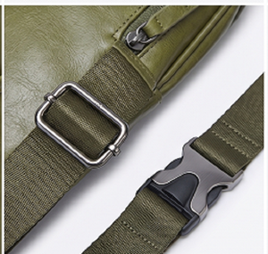 Sac bandoulière minimaliste en cuir véritable de qualité supérieure, sac de poitrine, vert olive, pour homme et femme, voyage de luxe, extérieur, imperméable - Product Image 5