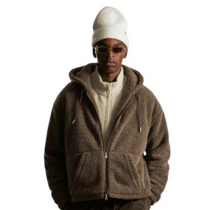 Chaqueta acolchada con capucha y cremallera para hombre, color marrón lavado, elegante y cálida, ideal para actividades al aire libre - Product Image 5