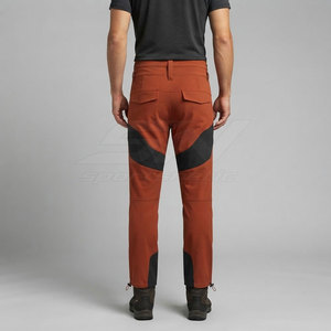 Pantalon de randonnée pour homme avec tissu extensible, poches zippées, empiècements articulés aux genoux et coupe ajustée confortable - Product Image 4