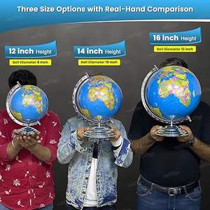 Globe de bureau de luxe avec rotation fluide et impression de carte du monde haute définition, support métallique robuste pour la décoration de la maison ou du bureau - Product Image 2
