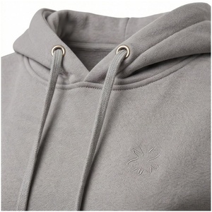 Conjunto de Sudadera con Capucha y Pantalones Deportivos para Mujer, 100% Algodón, Color Gris Sólido, Estilo Casual, con Cordón Ajustable y Bolsillos, para Otoño - Product Image 4