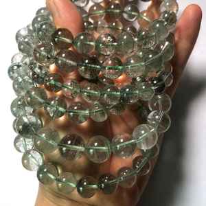 Cuentas de Cuarzo Fantasma Verde Natural de 12 mm, Hilo de Lodolita Multicapa, Cuentas Sueltas para Fabricación de Joyas y Manualidades DIY - Product Image 1