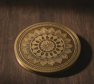 Posavasos de Latón 100% Puro con Acabado Mate para Mesa de Comedor, para Ollas Calientes, Artículos de Latón para Cocina, Decoración del Hogar, Artículos de Regalo - Product Image 1