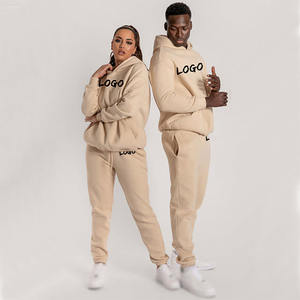 Custom Print Unisex Fleece Hoodie Jogger Set OEM Wholesale Pullover Hooded Tracksuit Private Label Sportswear - Product Image 1