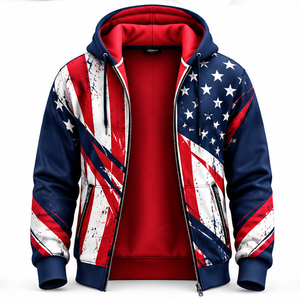 Teamwear Men's Winter Zip-Up Embroidered Hoodie Pocket Durable Lightweight 100% Polyester Sports Clothing <b>Personalized</b> Export - Product Image 5