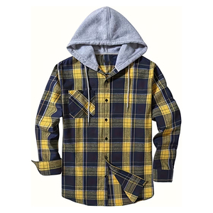 Vente en gros de chemises en flanelle de haute qualité pour hommes, sweat-shirt décontracté à carreaux, veste coupe-vent, vêtements d'extérieur écologiques pour l'hiver, streetwear - Product Image 2
