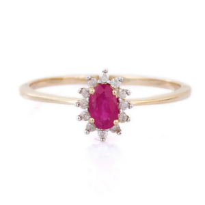 14K White Gold Ruby & <b>Diamond</b> Anniversary <b>Ring</b> for Women - Product Image 1