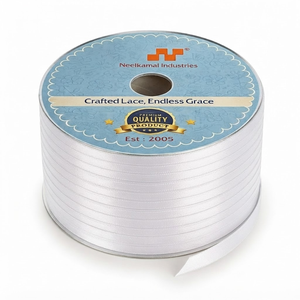 6mm White Single Face Satin Ribbon Customizable Factory Direct 350 Meter Roll for Medical Packaging Retail Branding <b>Bows</b> Bulk - Product Image 1