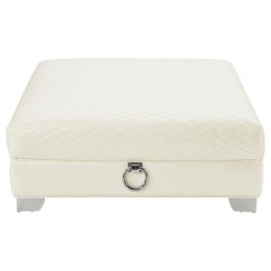 Cordelia Ottoman imbottito quadrato in bianco perla elegante sgabello e Ottoman Set - Product Image 3