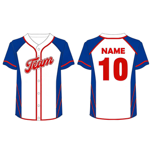 เสื้อเบสบอลพิมพ์ลายตามสั่ง ยูนิเซ็กซ์ โพลีเอสเตอร์ แขนสั้น โลโก้ด้านหน้า แห้งเร็ว ระบายอากาศได้ดี ชุดทีมสำหรับผู้ใหญ่ - Product Image 3