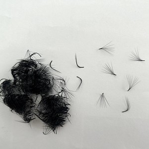 ต่อขนตาพรีเมียม 3D-8D เส้นใยสังเคราะห์ ทำมือ ฐานบาง สีดำด้าน CC/DD/L/M Curl บริการ OEM รับทำโลโก้ตามสั่ง - Product Image 2